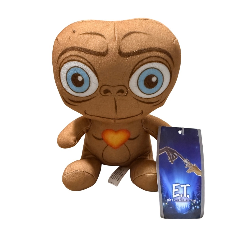 Toy Factory E.T. The Extra-Terrestrial Big Head Plush Heart Brown 6" Toy New